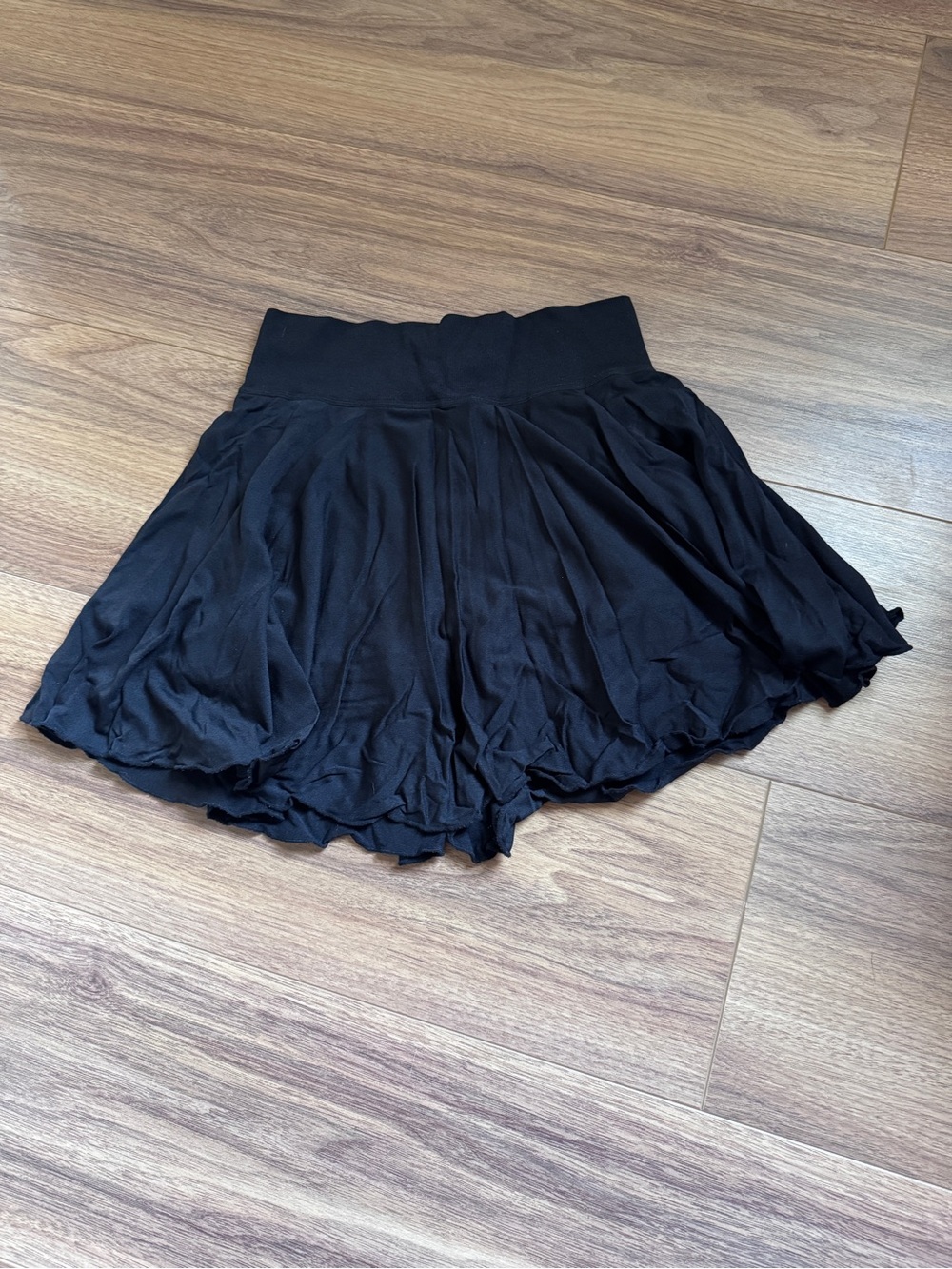 Women's Black Mini Skirt with Elastic Waistband